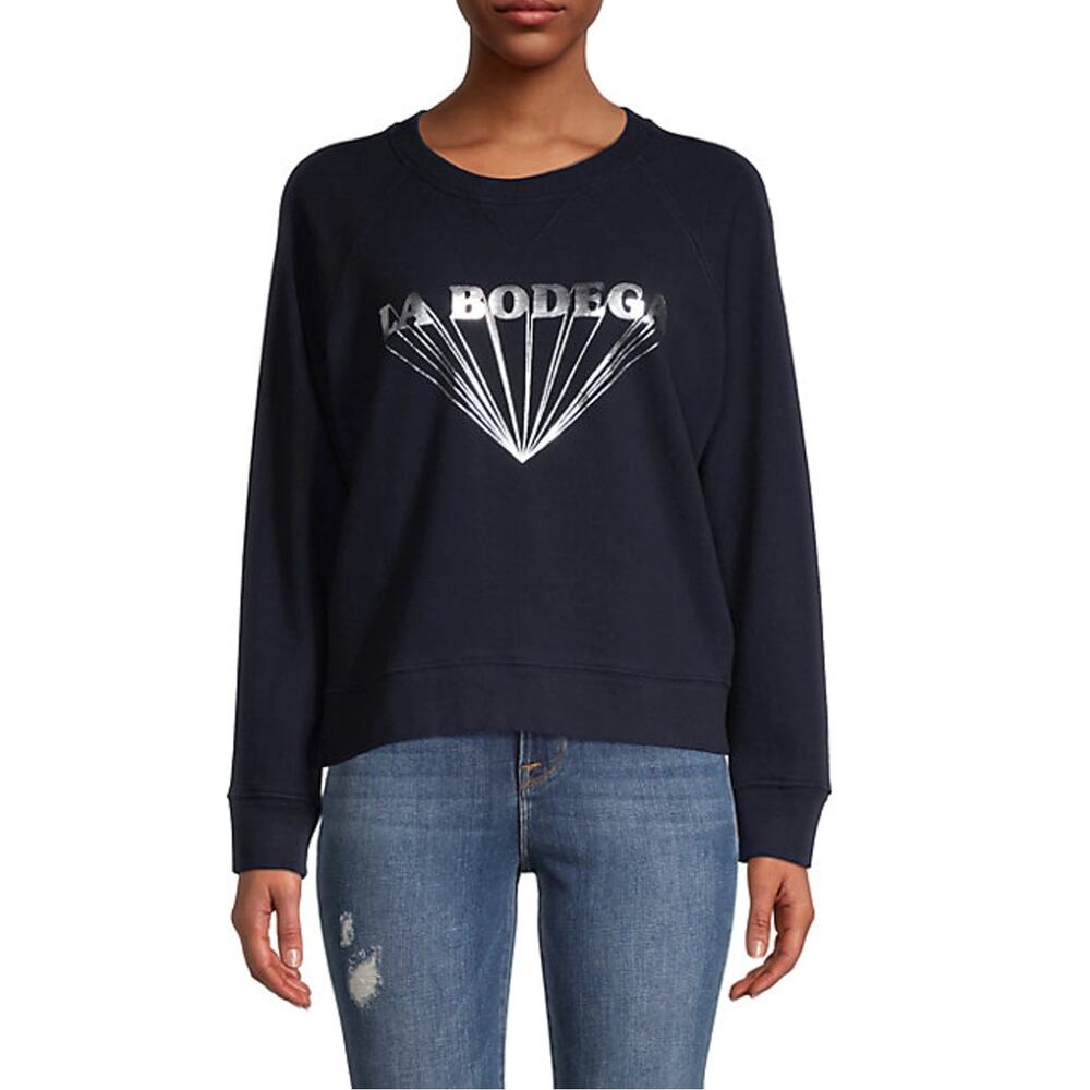 Mother Sweatshirt Small The Square La Bodega Graphic Navy Cotton Pullover Casual
